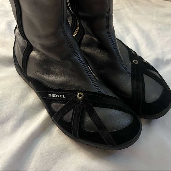 RARE Diesel Knee High Moto Boots - Picture 2 of 7